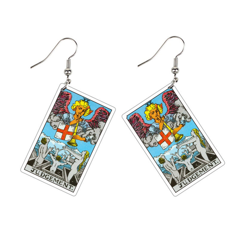 Vintage Style Tarot Card Earrings