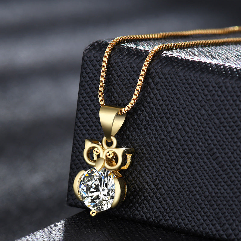 18k Gold Plated Owl Necklace