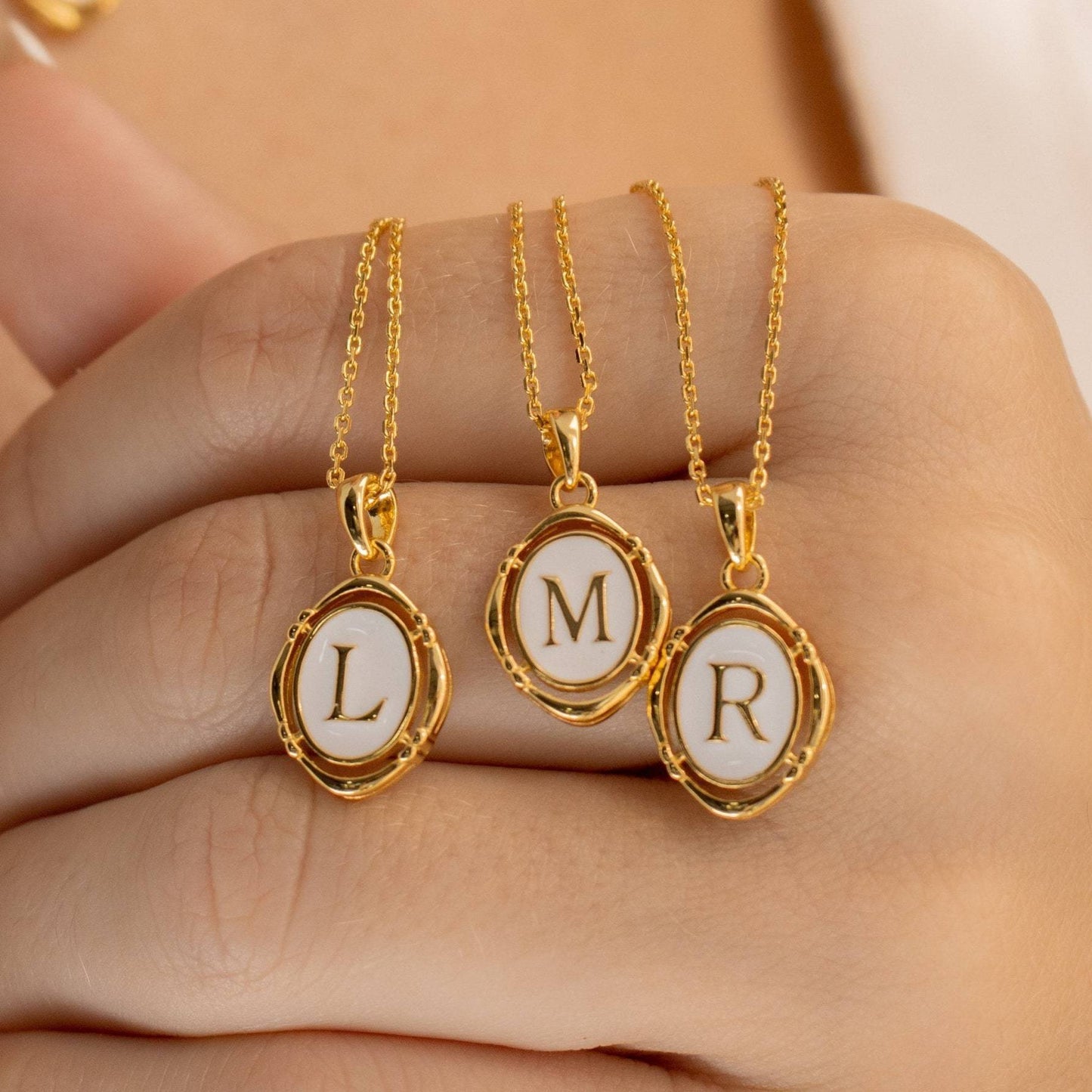 Luxe Copper Plated Letter Charm Necklace
