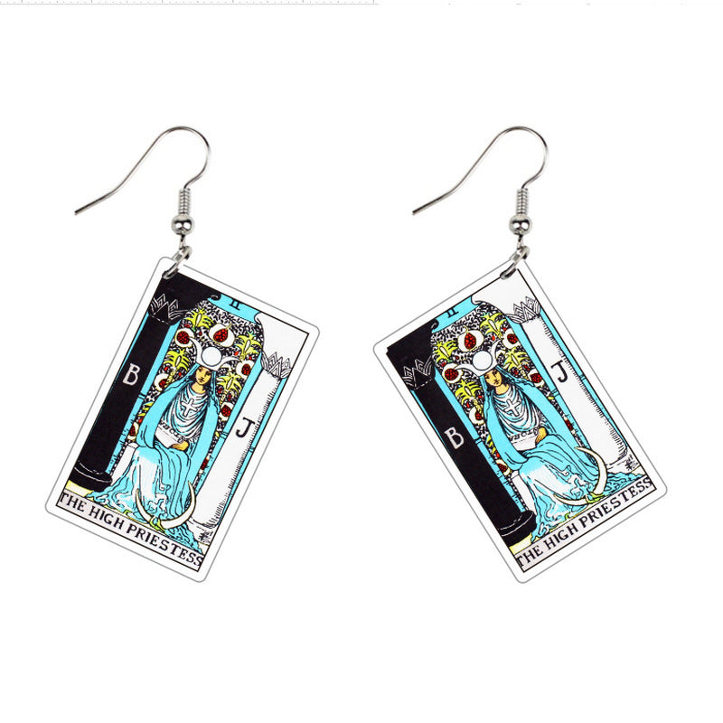 Vintage Style Tarot Card Earrings
