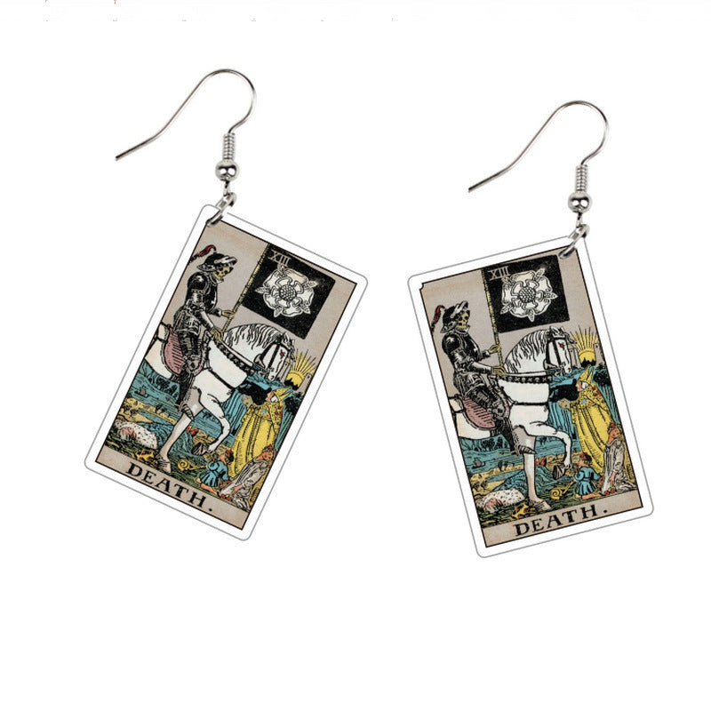Vintage Style Tarot Card Earrings