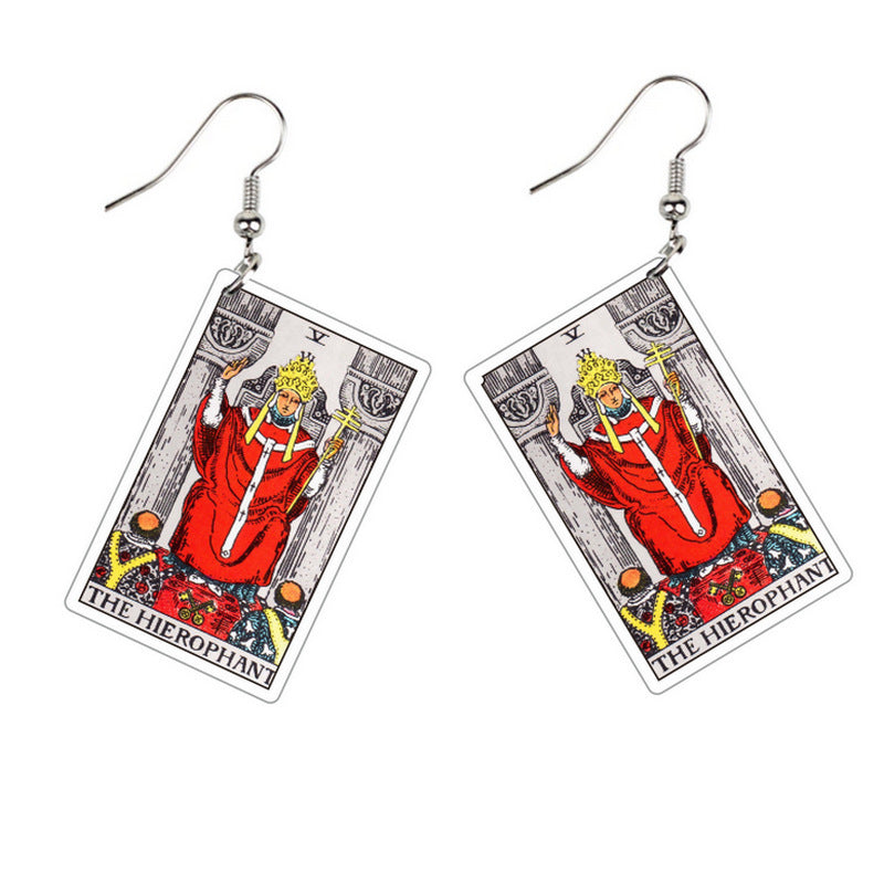 Vintage Style Tarot Card Earrings