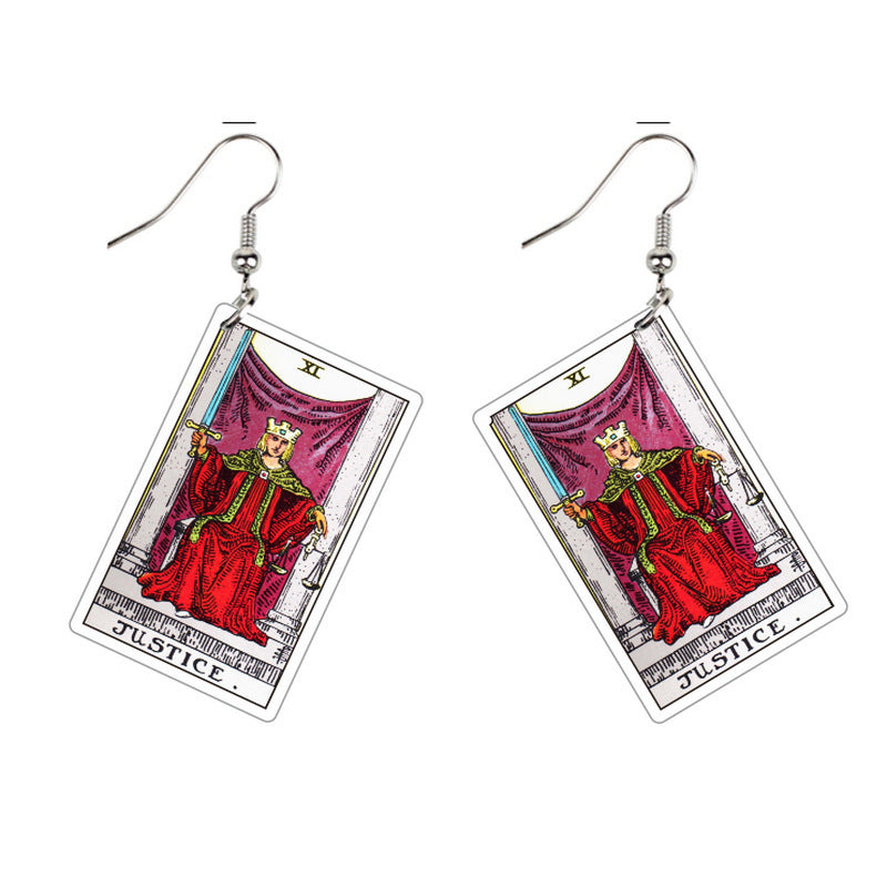 Vintage Style Tarot Card Earrings