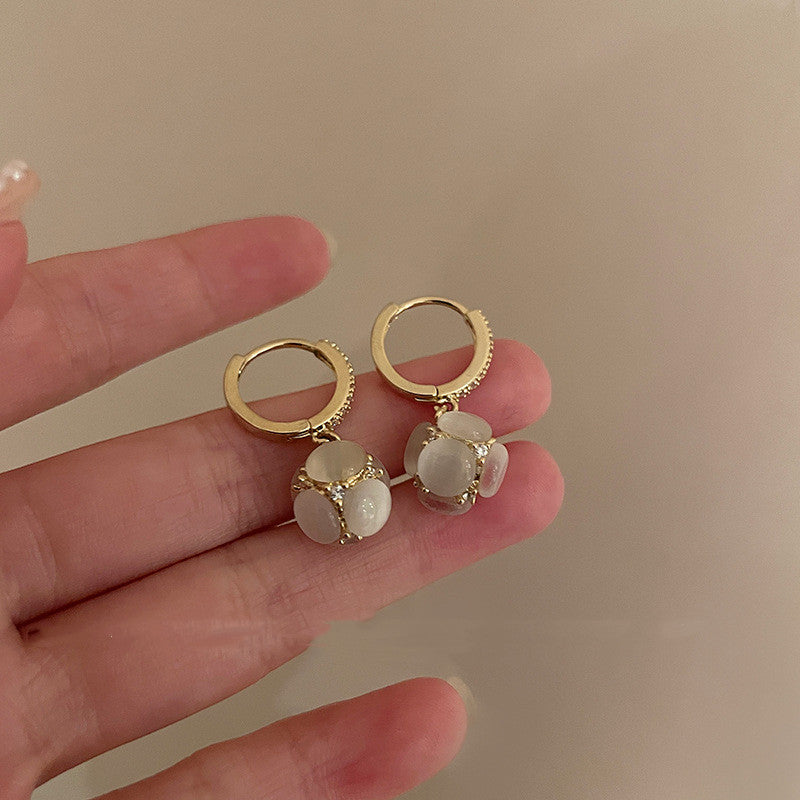 Hydrangea Crystal Flower Earrings
