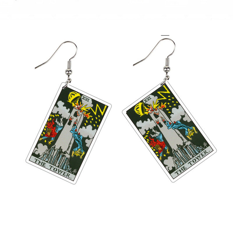 Vintage Style Tarot Card Earrings