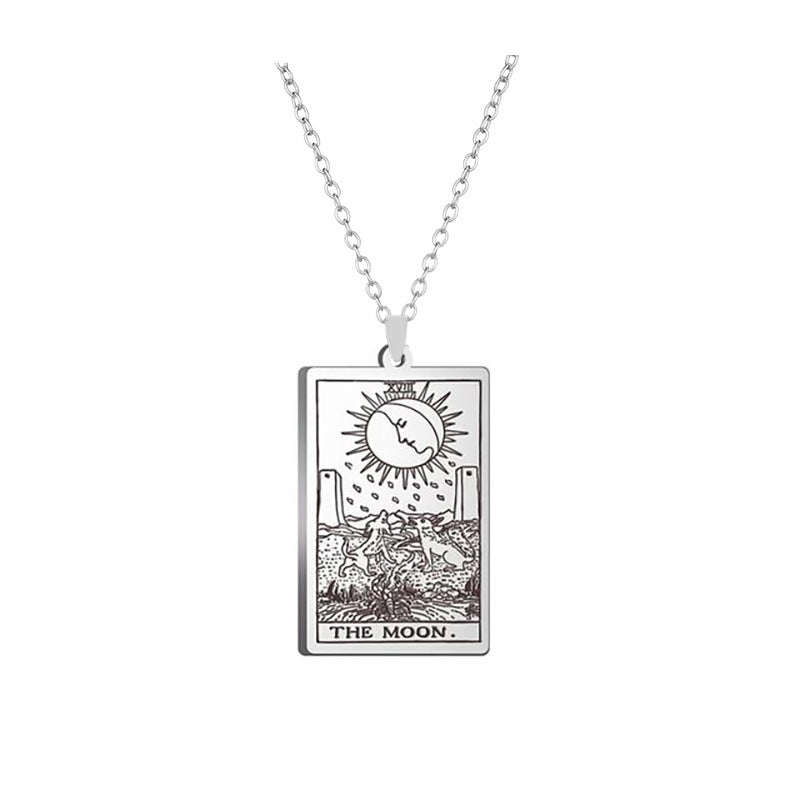 Silver Tarot Card Necklace
