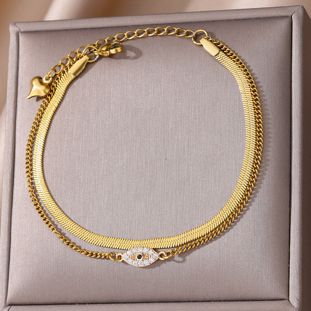 Gold Style Layered Anklet