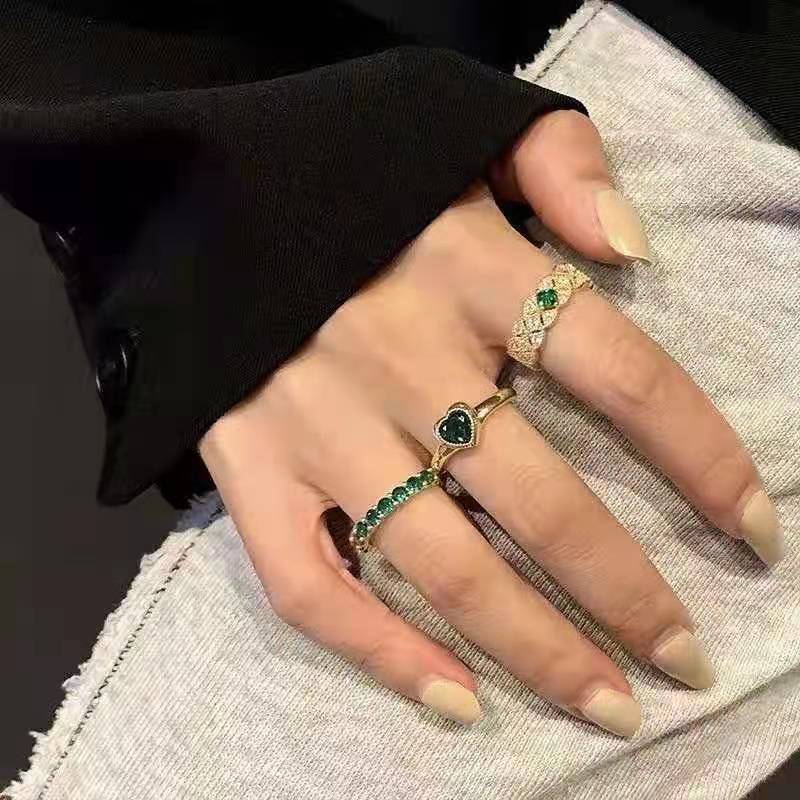 Emerald Zirconium Ring Collection