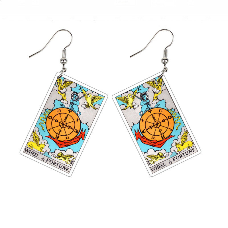 Vintage Style Tarot Card Earrings