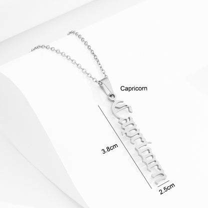 Zodiac Script Necklace