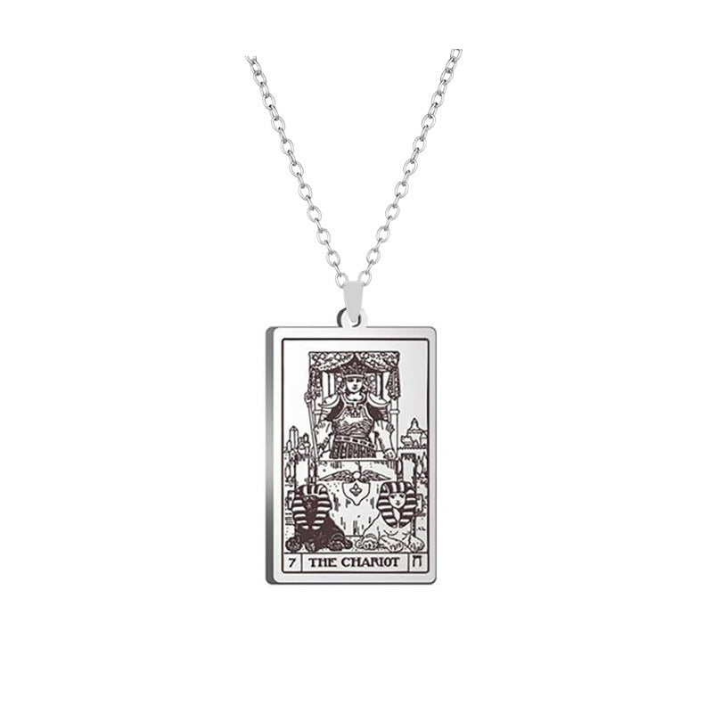 Silver Tarot Card Necklace