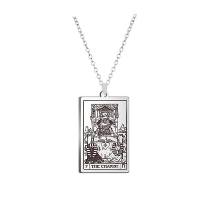 Silver Tarot Card Necklace