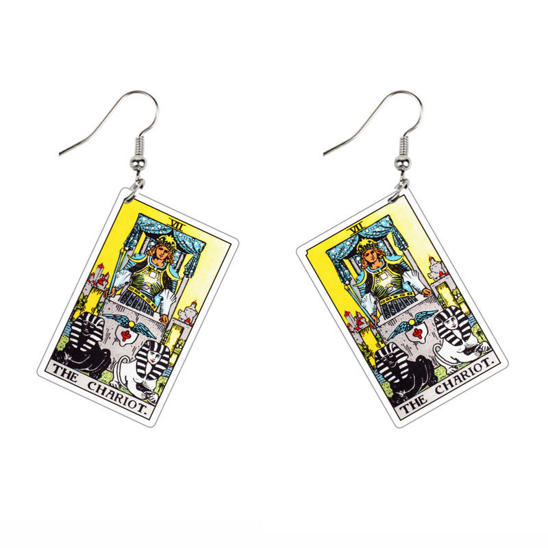 Vintage Style Tarot Card Earrings