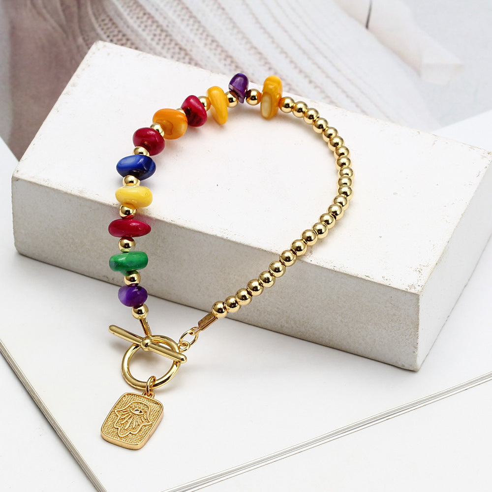 Rainbow Shell Charm Bracelet