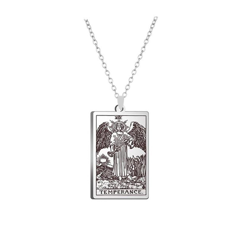 Silver Tarot Card Necklace