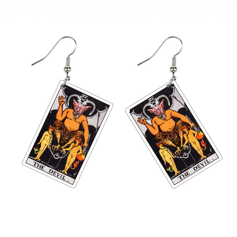 Vintage Style Tarot Card Earrings