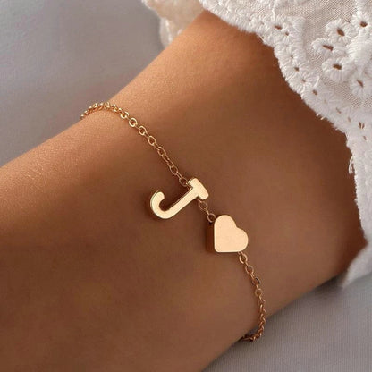 Heart & Initial Charm Bracelet