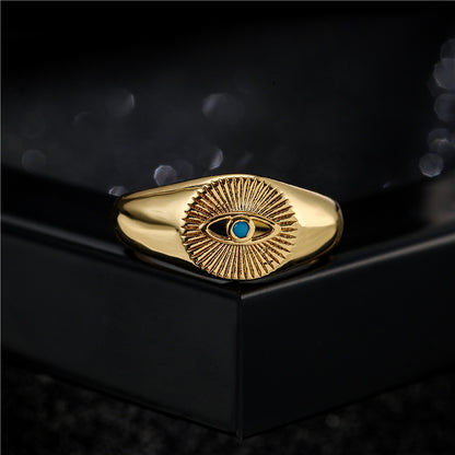 Zirconium Stone Evil Eye Ring