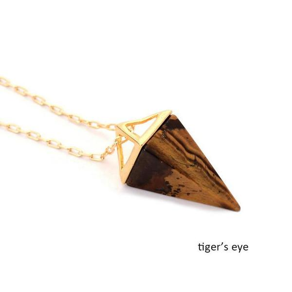 18K Gold Plated Healing Crystal Necklace