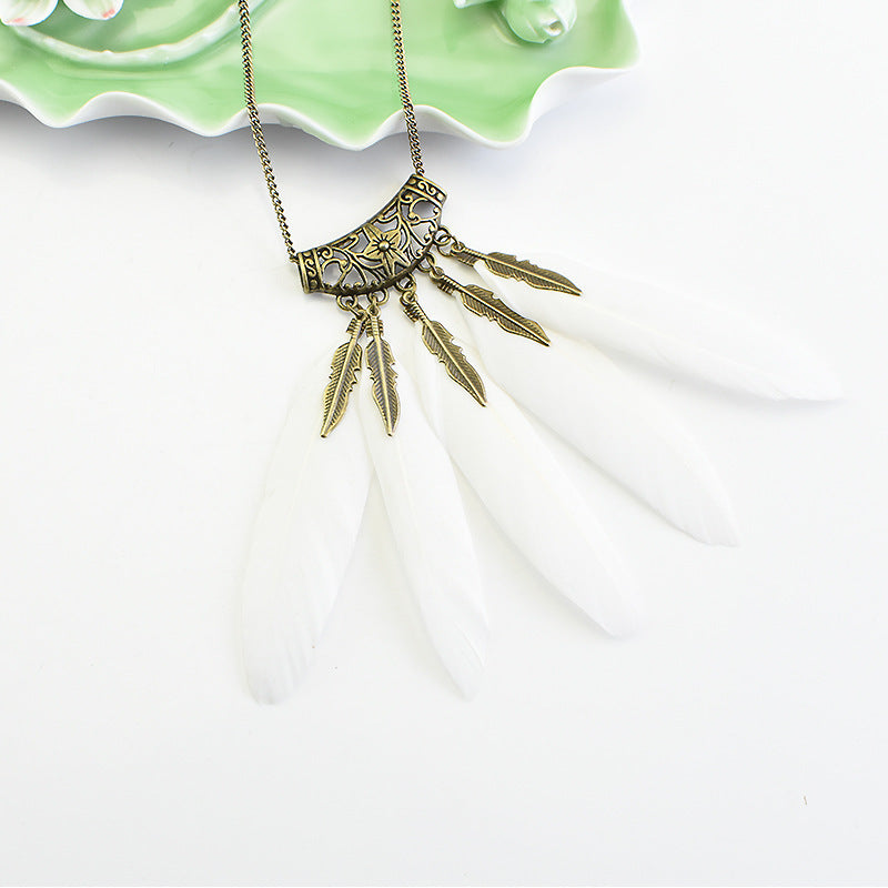 Classic Faux Feather Necklace Collection