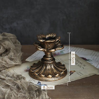 Distressed Gold Resin Candlestick/Tabletop Candle Holders