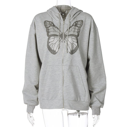 Rhinestone Butterfly Hoodie