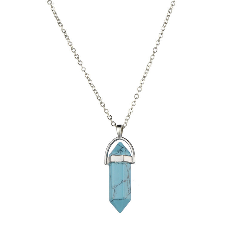 Crystal Wand Necklace Silver Collection - Crystal Column