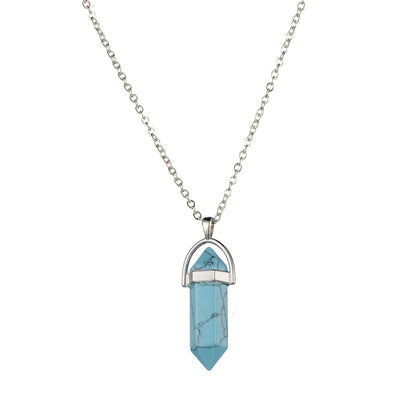 Crystal Wand Necklace Silver Collection - Crystal Column