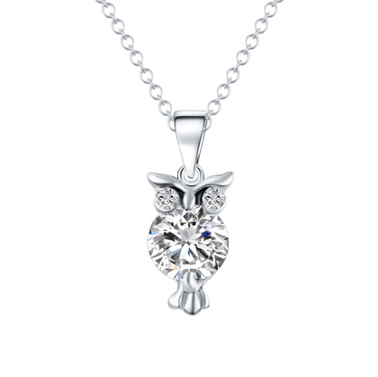 Cubic Zirconium Owl Necklace