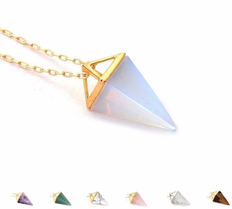 18K Gold Plated Healing Crystal Necklace