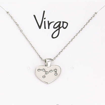 Zodiac Necklace Love Diamond Pendant