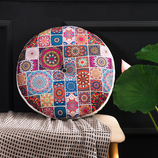 Patterned Floor Cushion/Round Cushion