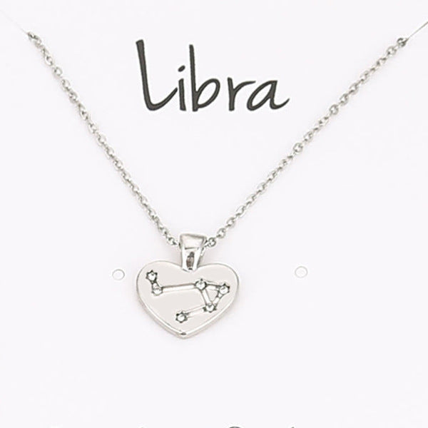 Zodiac Necklace Love Diamond Pendant