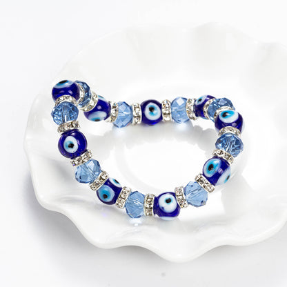 Evil Eye Glass Bead Bracelet