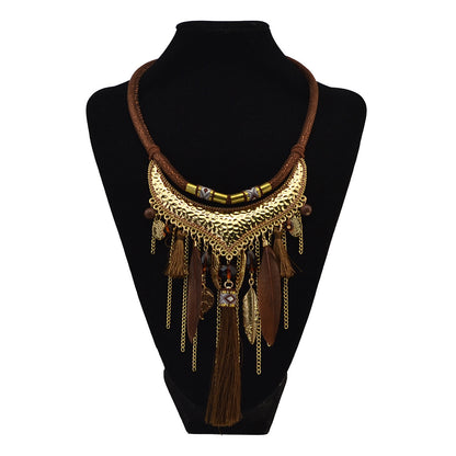 Brown Feather Necklace