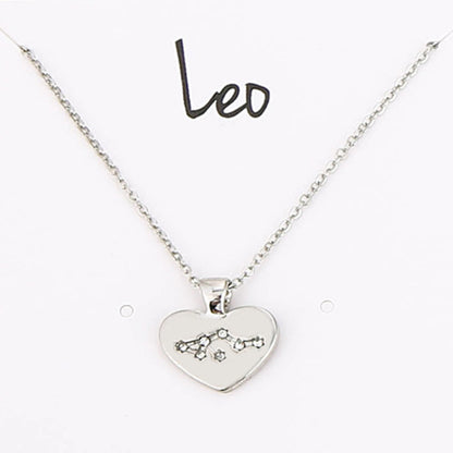 Zodiac Necklace Love Diamond Pendant