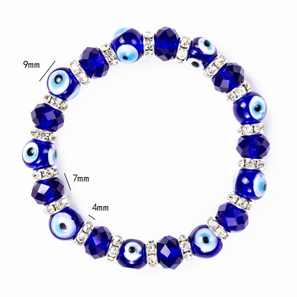 Evil Eye Glass Bead Bracelet