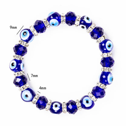 Evil Eye Glass Bead Bracelet