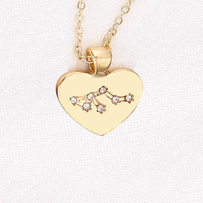 Zodiac Necklace Love Diamond Pendant