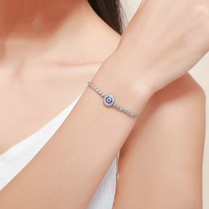 Sterling Silver Evil Eye Bracelet - S925