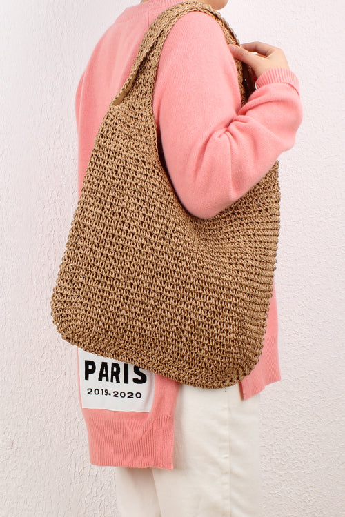 Woven Straw Shoulder Bag