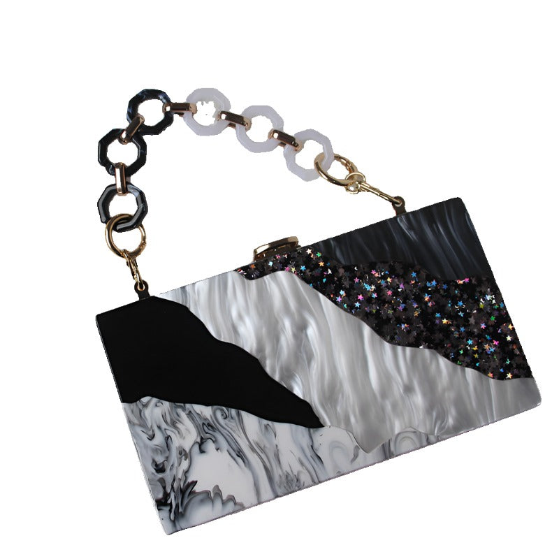 Black & White Sequin Clutch