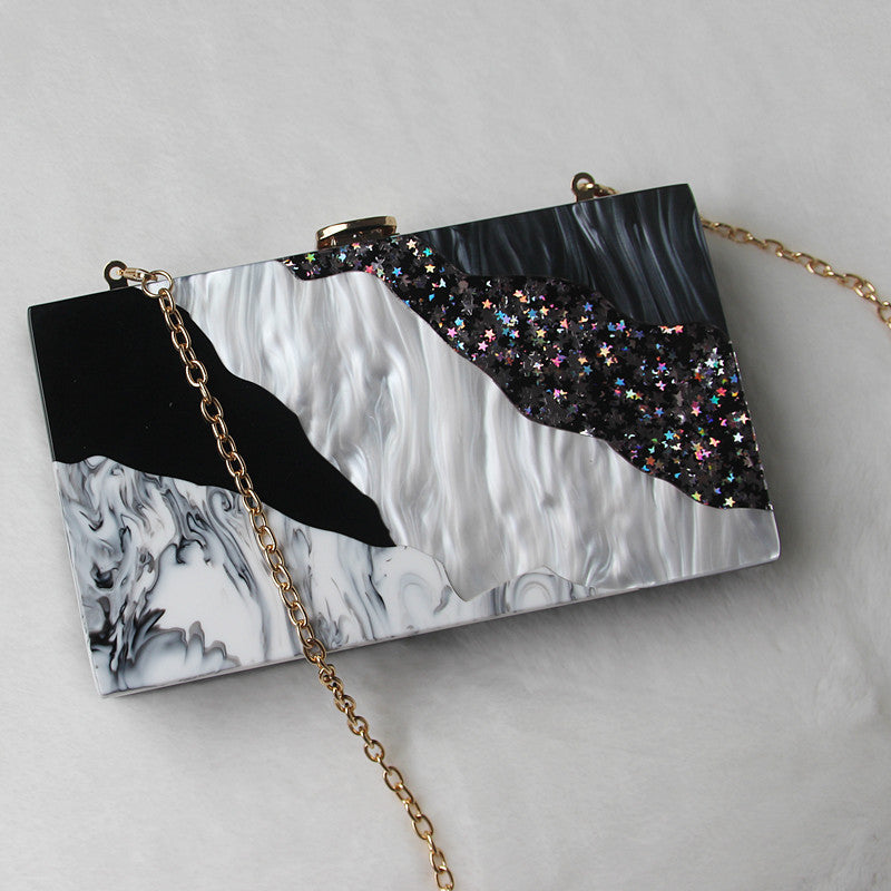 Black & White Sequin Clutch