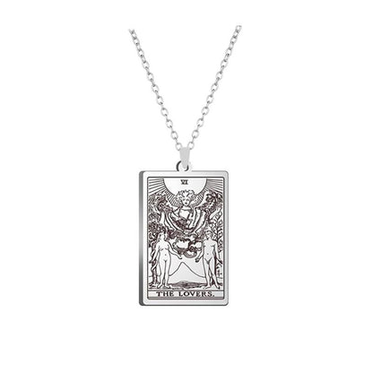 Silver Tarot Card Necklace