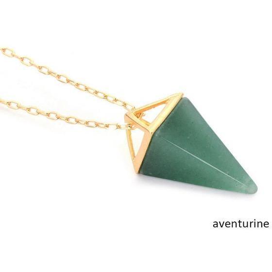 18K Gold Plated Healing Crystal Necklace