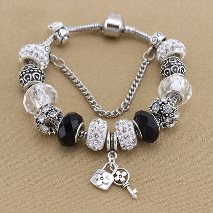 Glass Bead Charm Bracelet