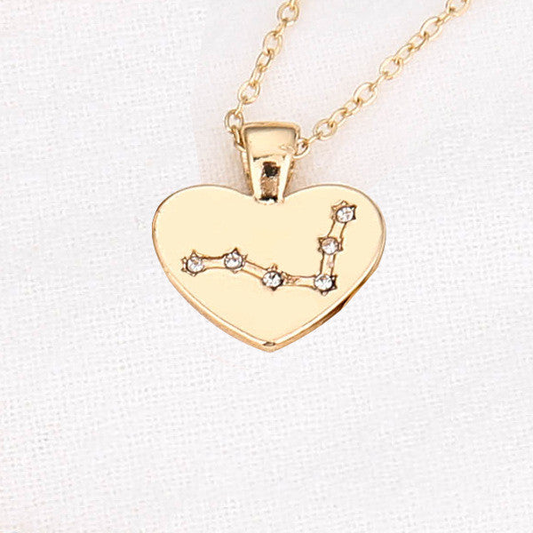 Zodiac Necklace Love Diamond Pendant