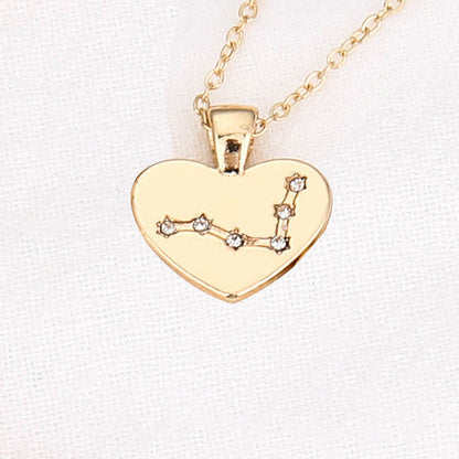 Zodiac Necklace Love Diamond Pendant