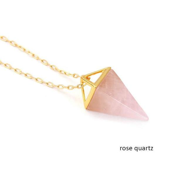 18K Gold Plated Healing Crystal Necklace