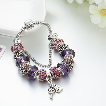 Glass Bead Charm Bracelet